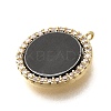 Brass Micro Pave Cubic Zirconia and Acrylic Charms KK-Q035-02G-2