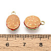 Rack Plating Alloy Enamel Charms PALLOY-N181-24KCG-02-3