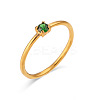Flat Round 304 Stainless Steel Micro Pave Cubic Zirconia Finger Rings FS-WG2DA17-21-1