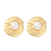 304 Stainless Steel ABS Plastic Pearl Stud Earrings for Women EJEW-U046-11G-4