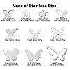 100Pcs 10 Styles 201 Stainless Steel Pendants STAS-CJ0002-22-2