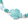 Synthetic Turquoise & Porcelain & Dyed Natural Howlite Beads Stretch Bracelets for Women BJEW-JB11793-03-3