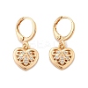 Brass Micro Pave Clear Cubic Zirconia Hoop Earrings for Women EJEW-G428-24G-02-4