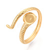 Snake 304 Stainless Steel Cuff Ring Components STAS-T066-05G-1