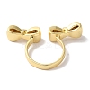 Bowknot Brass Micro Pave Clear Cubic Zirconia Open Cuff Rings for Women RJEW-C098-15G-3