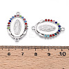 Alloy Rhinestone Connector Charms ALRI-T011-07-3