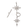 Brass Micro Pave Clear Cubic Zirconia Toggle Clasps KK-A223-36P-2