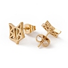 304 Stainless Steel Origami Fox Head Stud Earrings for Women LS-EJEW-F286-03D-G-2