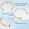 6Pcs 2 Colors Brass Cuff Bangle Making KK-BBC0022-73-5