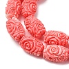 Synthetic Coral Dyed Carved Beads Strands SH-CBAE713-02-3