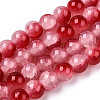 Crackle Baking Paint Imitation Jade Glass Beads Strands LS-DGLA-T003-6mm-11-1