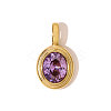 304 Stainless Steel Micro Pave Cubic Zirconia Pendants STAS-OY007-58G-1