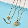 Brass Micro Pave Clear Cubic Zirconia Pendant 304 Stainless Steel Chain Necklaces for Women NJEW-D341-12C-G-1