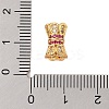 Rack Plating Brass Micro Pave Clear Cubic Zirconia Screw Clasps KK-S384-24G-01-3