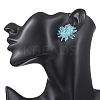 Flower Handmade Glass Seed Beads Stud Earrings EJEW-MZ00680-01-2