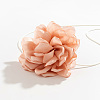 1Pc Retro Cloth Rose Flower Waxed Cord Wrap Choker Necklaces for Women NJEW-CP0001-05D-4