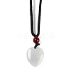 Natural Jadeite Heart Pendant Necklaces NJEW-F321-05-2