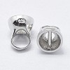 Rhodium Plated 925 Sterling Silver Cord Ends X-STER-G023-02P-2