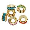 Brass Rhinestone Spacer Beads RB-A020-9mm-LG-1