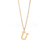 304 Stainless Steel Letter Pendant Necklaces NJEW-LP0001-53U-G-1