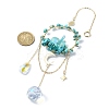 Synthetic Turquoise & Dyed Natural Quartz Crystal with Glass Pendant Decorations HJEW-TA00123-01-3
