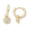 Brass Clear Cubic Zirconia Hoop Earrings EJEW-Q014-06G-2