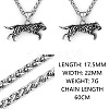 304 Stainless Steel Viking Wolf Pendant Necklaces for Men FS-WG017A5-01-5