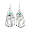 Silver Alloy Chandelier Earrings with Synthetic Turquoise EJEW-D092-01B-S-1