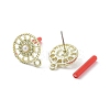 Rack Plating Golden Alloy with ABS Pearl Stud Earring Findings EJEW-B036-03G-09-2