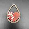 Sport Ball Theme Single Face Printed Wood Big Pendants WOOD-WH0036-10C-1