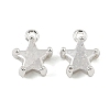 Brass Micro Pave Cubic Zirconia Charms KK-C155-09S-01-1