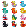 12Pcs 12 Colors Duck Polyester Computerized Embroidery Cloth Iron on/Sew on Patches DIY-WH0890-26-1