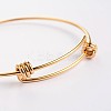 Adjustable Ion Plating(IP) 304 Stainless Steel Expandable Bangle Making BJEW-L523-16-3