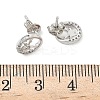 Flat Round with Deer Brass Micro Pave Clear Cubic Zirconia Stud Earrings EJEW-F383-11P-3