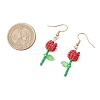 Grade A Round Glass Seed Beads Flower Dangle Earrings EJEW-MZ00451-3