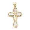 Brass Micro Pave Clear Cubic Zirconia Pendants KK-Q813-16B-G-1