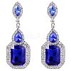 Brass Rhinestone Dangle Stud Earrings FS-WG9D6B6-07-1