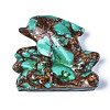 Dolphin Assembled Natural Bronzite & Synthetic Aqua Terra Jasper Model Ornament G-N330-37B-1