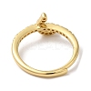Rack Plating Brass Cubic Zirconia Arabic Letters Adjustable Rings for Women RJEW-S407-10G-03-3
