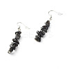 Natural Obsidian Chip Beads Dangle Earrings EJEW-JE04649-10-1