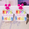 Birthday Cake Acrylic Dangle Stud Earrings FS-WG75373-02-3