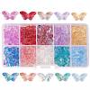 200Pcs 10 Style Transparent Spray Painted Glass Beads GLAA-SZ0001-81-1