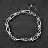 304 Stainless Steel Oval Infinity Link Chain Necklaces for Women Men NJEW-K249-20C-P-2