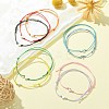 10Pcs 10 Color Alloy Heart Beaded Cord Bracelets Set BJEW-JB08182-4