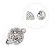 Alloy Rhinestone Magnetic Clasps with Loops BSAHH052-1