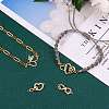 4Pcs 4 Style Brass Micro Pave Clear Cubic Zirconia Links Connectors ZIRC-SZ0002-24-3
