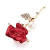 Valentine's Day Rose Zinc Alloy Crystal Rhinestone Brooches LS-JEWB-I031-02B-2