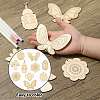 60Pcs 10 Style Spring theme Butterfly/Ladybird/Flower Unfinished Wood Pieces DIY-CJC0012-01-4