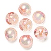 UV Plating Rainbow Iridescent Acrylic Beads OACR-G012-06B-1