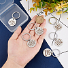 ARRICRAFT 6Pcs 3 Style 304 Stainless Steel Lettering Keychains KEYC-AR0001-05-3